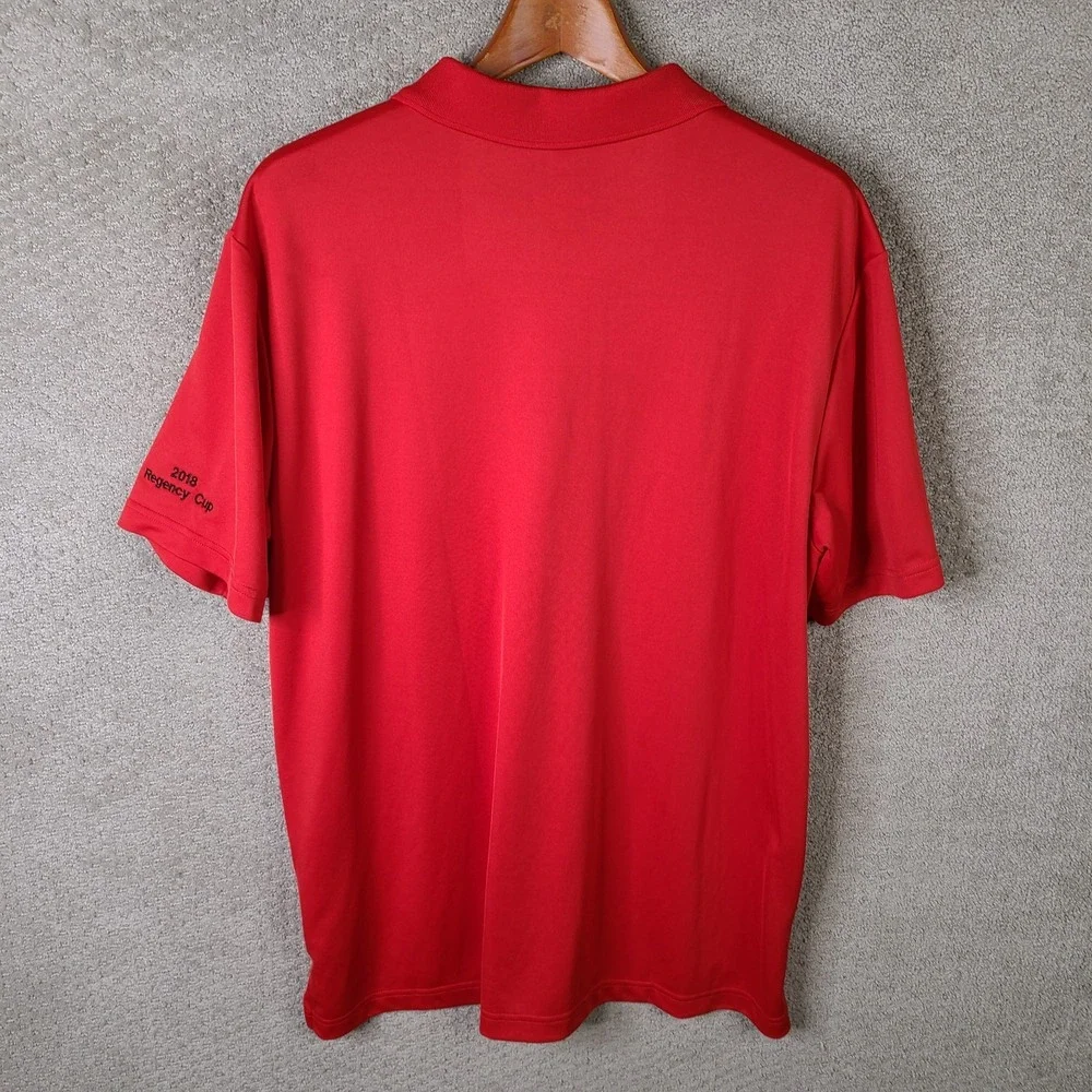 Adidas Shirt‎ Mens XL Red Polo Golf Rugby 2018 Regency Cup Polyester Preppy